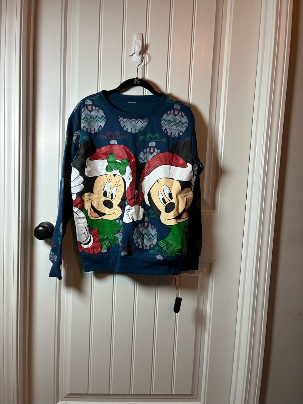Disney Navy Blue Mickey & Minnie Holiday Crewneck Sweater